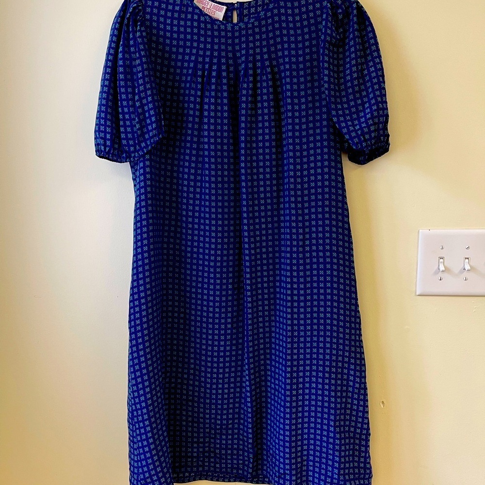 Vintage Maggie London 100% Silk Retro 70s Dress Small